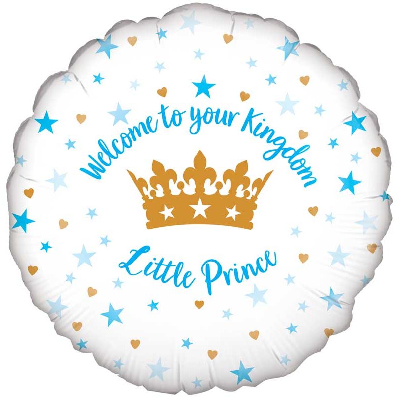 18in WELCOME LITTLE PRINCE STARS FOIL BALLOON