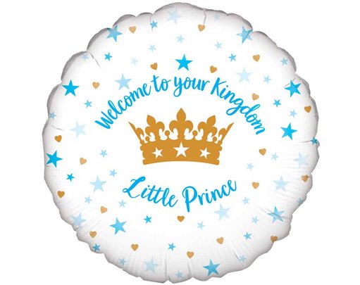 18in WELCOME LITTLE PRINCE STARS FOIL BALLOON