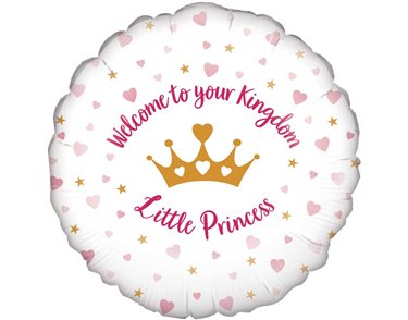18inch WELCOME LITTLE PRINCESS HEARTS FOIL BALLOON