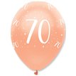 6PK 30cm ROSE GOLD AGE 70 LATEX BALLOONS