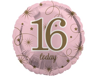 18in AGE 16 PINK FOIL BALLOON