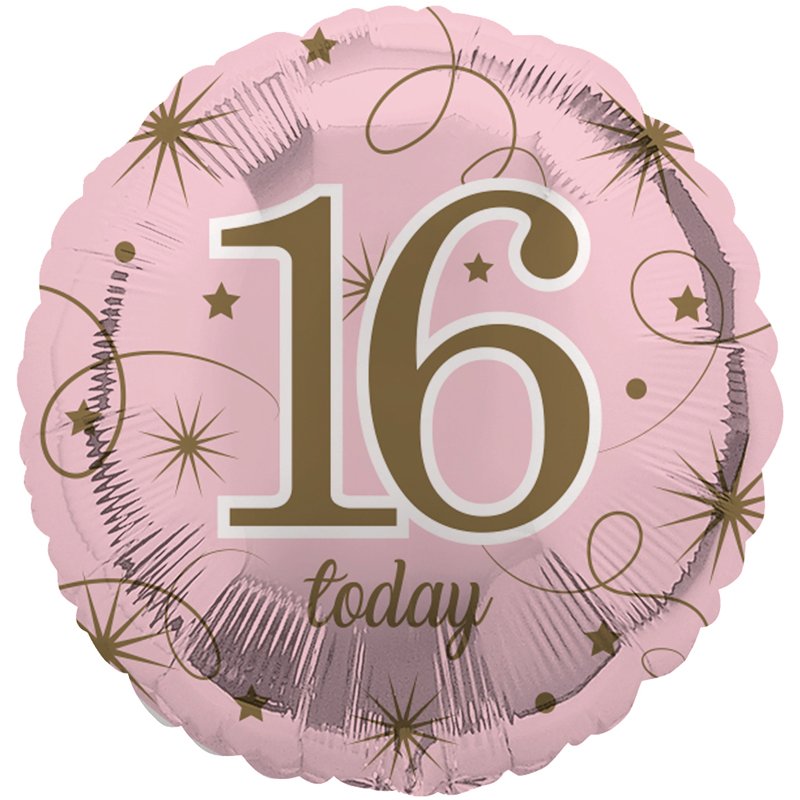 18in AGE 16 PINK FOIL BALLOON