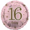 18in AGE 16 PINK FOIL BALLOON