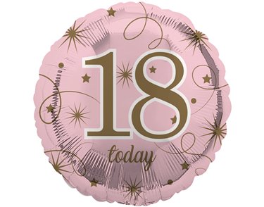 18in AGE 18 PINK FOIL BALLOON