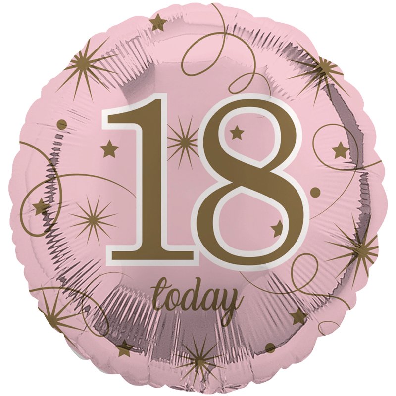 18in AGE 18 PINK FOIL BALLOON