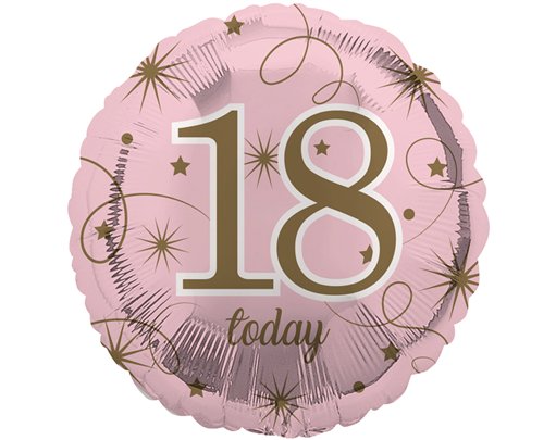 18in AGE 18 PINK FOIL BALLOON