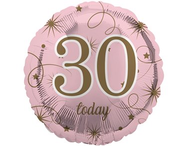18in AGE 30 PINK FOIL BALLOON