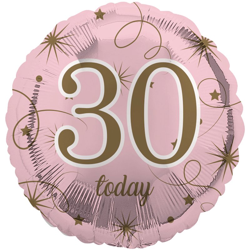 18in AGE 30 PINK FOIL BALLOON