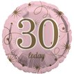 18in AGE 30 PINK FOIL BALLOON