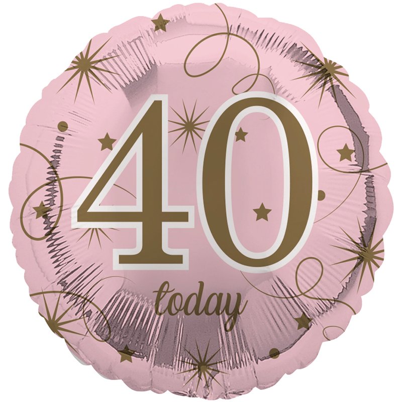 18in AGE 40 PINK FOIL BALLOON