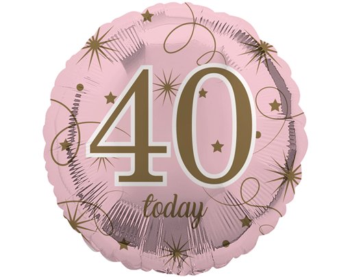 18in AGE 40 PINK FOIL BALLOON