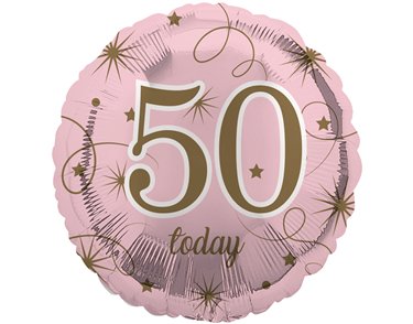 18in AGE 50 PINK FOIL BALLOON