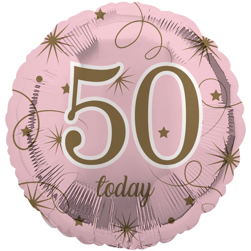 18in AGE 50 PINK FOIL BALLOON