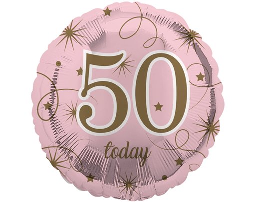 18in AGE 50 PINK FOIL BALLOON