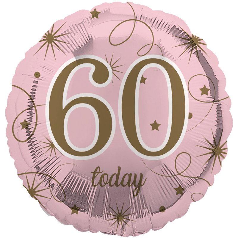 18in AGE 60 PINK FOIL BALLOON
