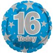 18in AGE 16 BLUE FOIL BALLOON