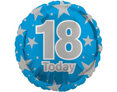 18in AGE 18 BLUE FOIL BALLOON