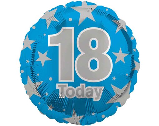 18in AGE 18 BLUE FOIL BALLOON