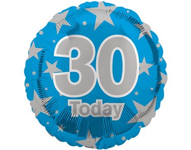 18in AGE 30 BLUE FOIL BALLOON