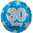 18in AGE 30 BLUE FOIL BALLOON
