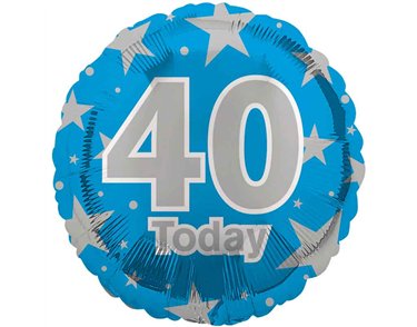 18in AGE 40 BLUE FOIL BALLOON
