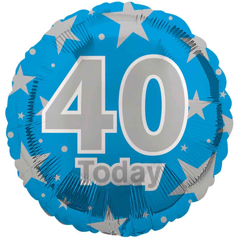 18in AGE 40 BLUE FOIL BALLOON