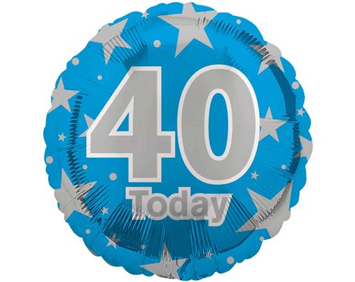 18in AGE 40 BLUE FOIL BALLOON