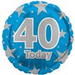 18in AGE 40 BLUE FOIL BALLOON