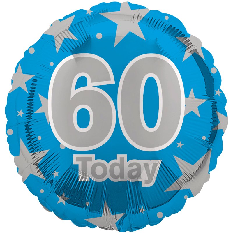 18in AGE 60 BLUE FOIL BALLOON