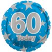 18in AGE 60 BLUE FOIL BALLOON