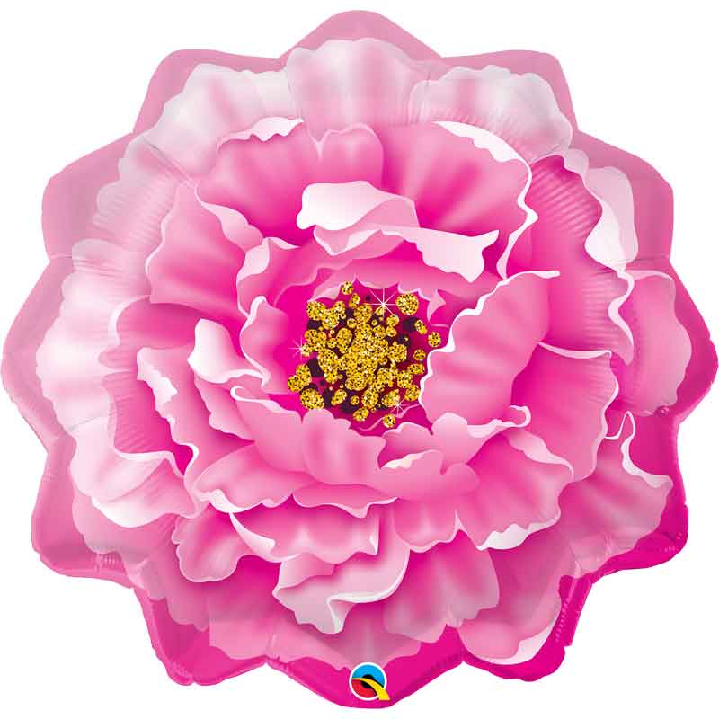 33in PINK PEONY SHAPE FOIL BALLOON