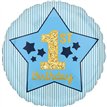 18in BIRTHDAY BOY BLUE & GOLD FOIL BALLOON