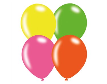 8PK 10in ASST NEON BALLOONS