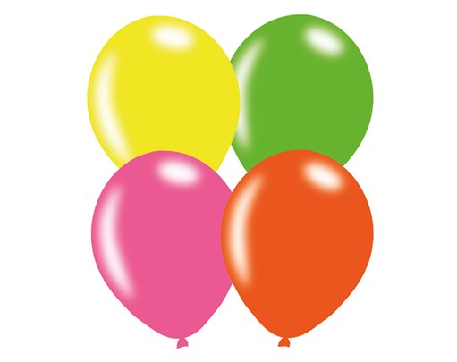 8PK 10in ASST NEON BALLOONS