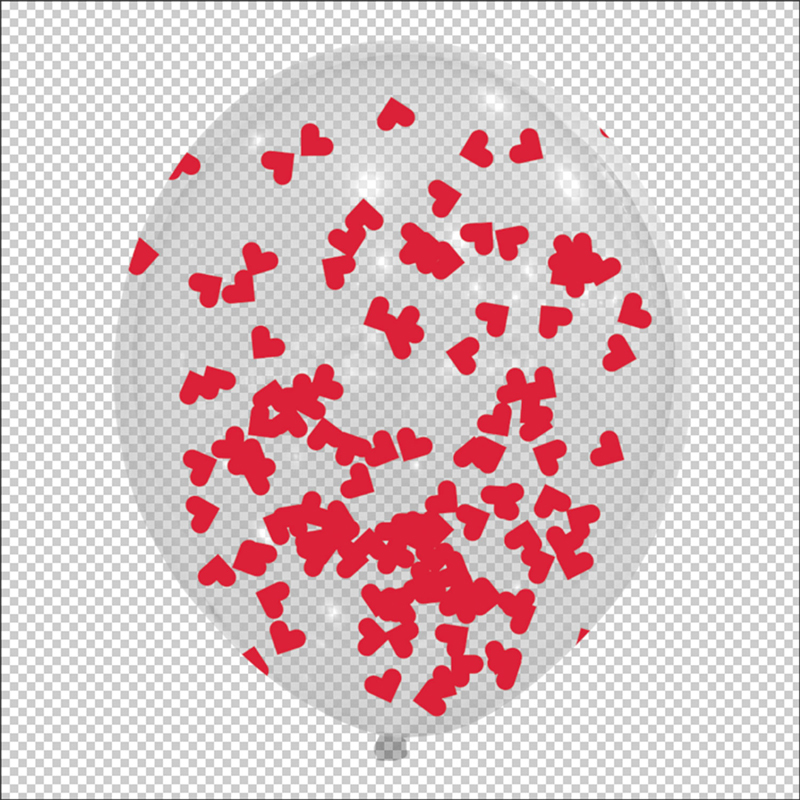 6PK 11in CONFETTI LOVE BALLOONS