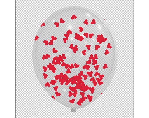 6PK 11in CONFETTI LOVE BALLOONS