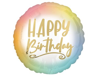 18in OMBRE AND GOLD BIRTHDAY FOIL BALLOON