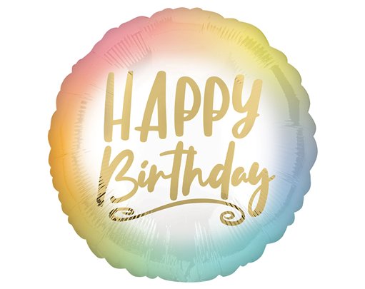18in OMBRE AND GOLD BIRTHDAY FOIL BALLOON