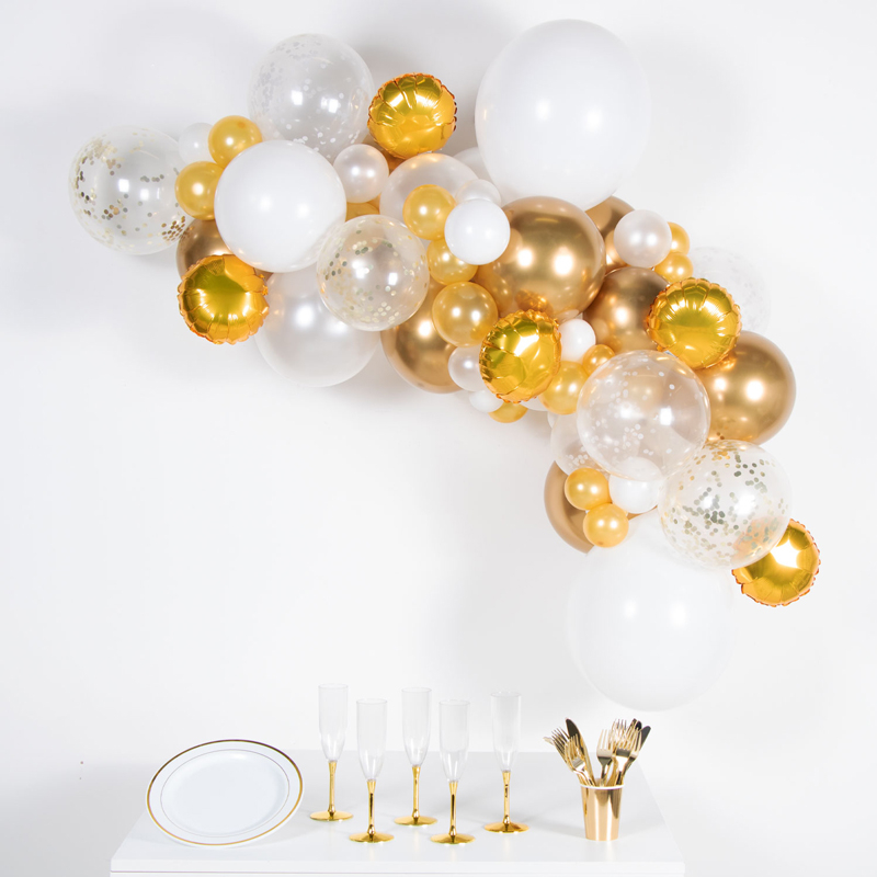 66PC GOLD/WHITE DIY BALLOON GARLAND