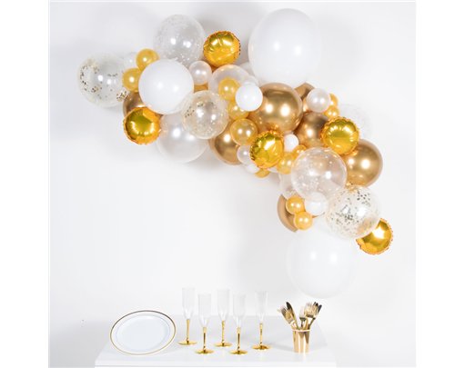 66PC GOLD/WHITE DIY BALLOON GARLAND