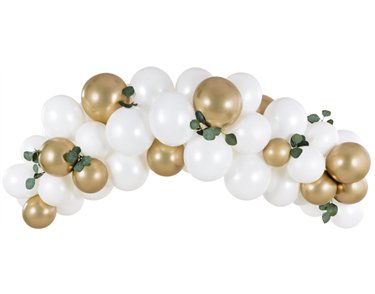 200cm WHITE AND GOLD BALLOON GARLAND