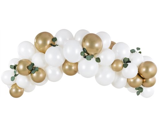 200cm WHITE AND GOLD BALLOON GARLAND
