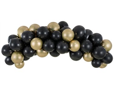 200cm BLACK AND GOLD BALLOON GARLAND