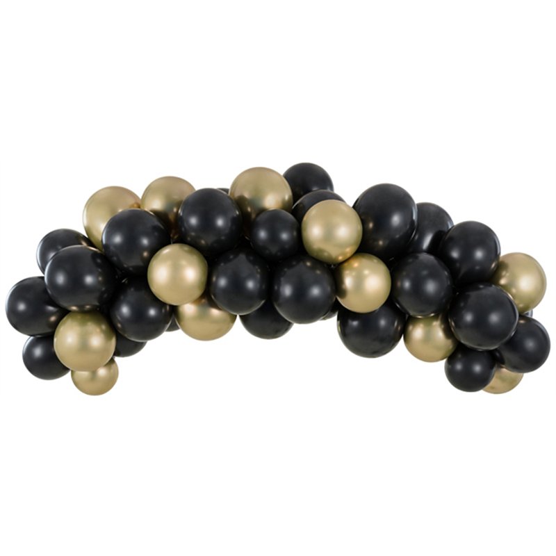 200cm BLACK AND GOLD BALLOON GARLAND