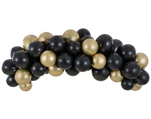 200cm BLACK AND GOLD BALLOON GARLAND