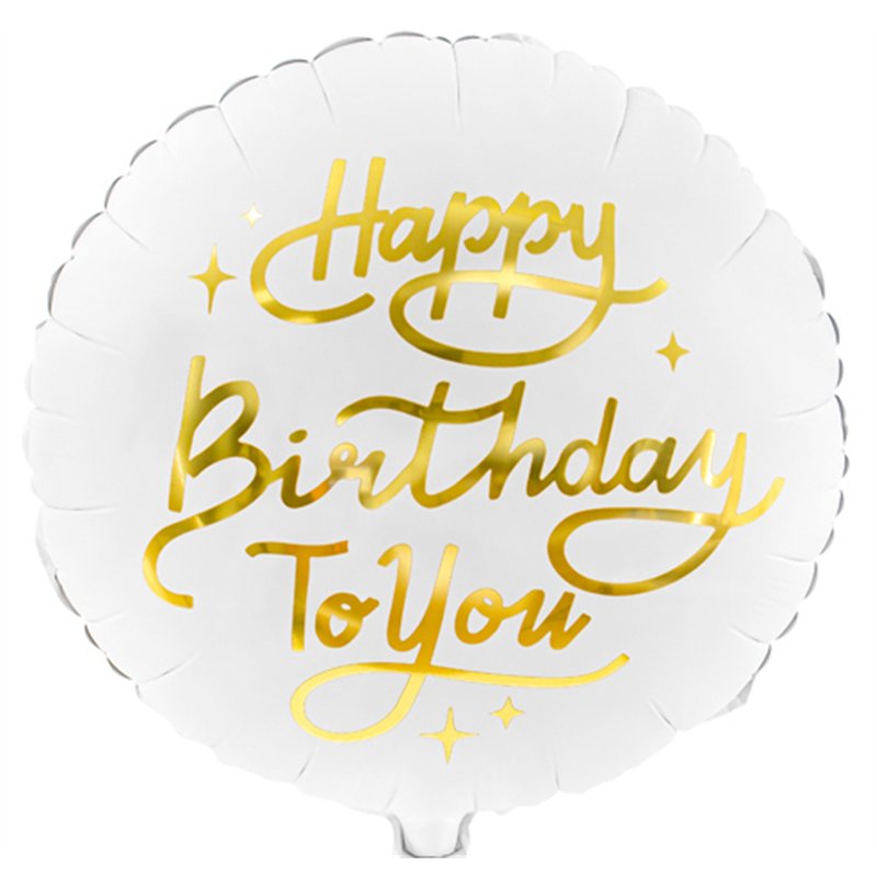35cm WHITE HAPPY BIRTHDAY TO YOU FOIL BALLOON