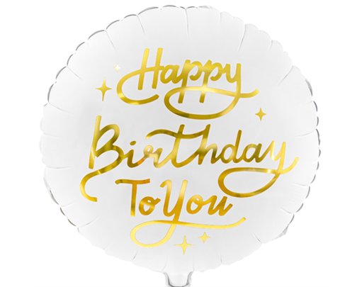 35cm WHITE HAPPY BIRTHDAY TO YOU FOIL BALLOON