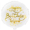 35cm WHITE HAPPY BIRTHDAY TO YOU FOIL BALLOON