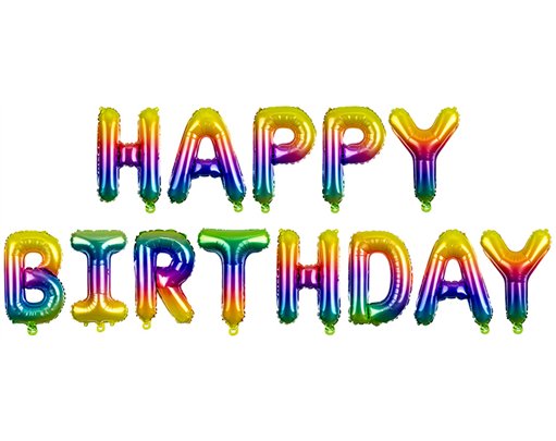 RAINBOW HAPPY BIRTHDAY FOIL BALLOON KIT