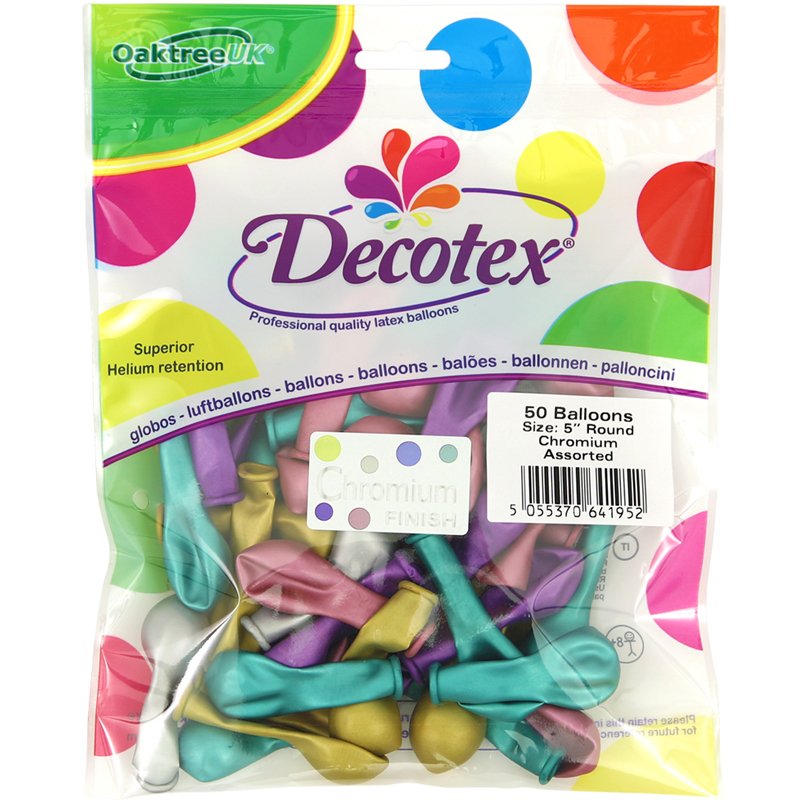 50PK 5in ASSORTED CHROMIUM DECOTEX